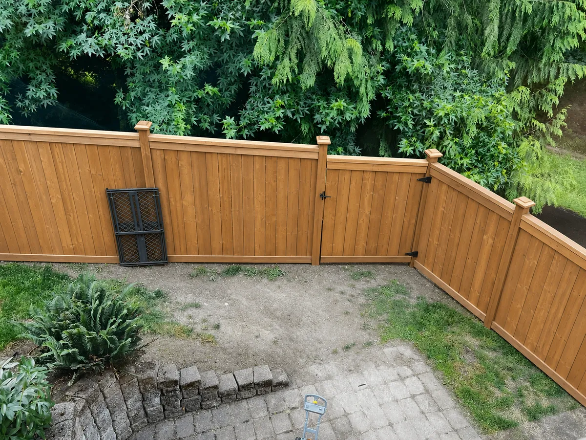 AI-generated preview of new stained wood fence